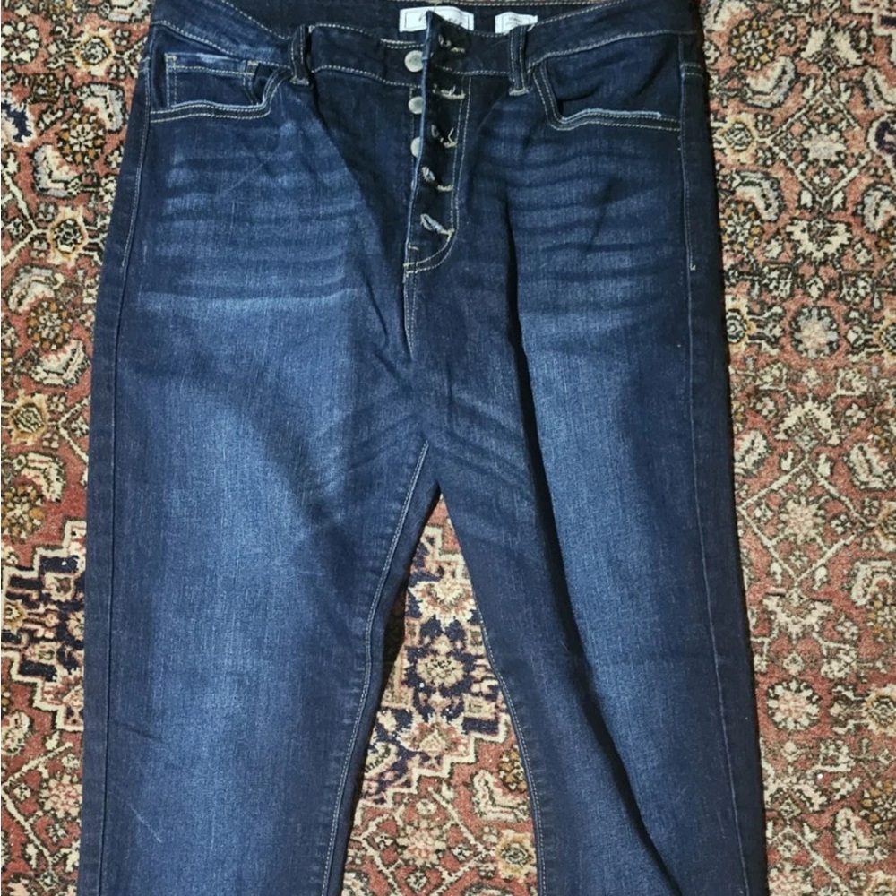 Kancan Estilo Skinny Jeans Sz 29 Button Fly Denim High Rise Womens